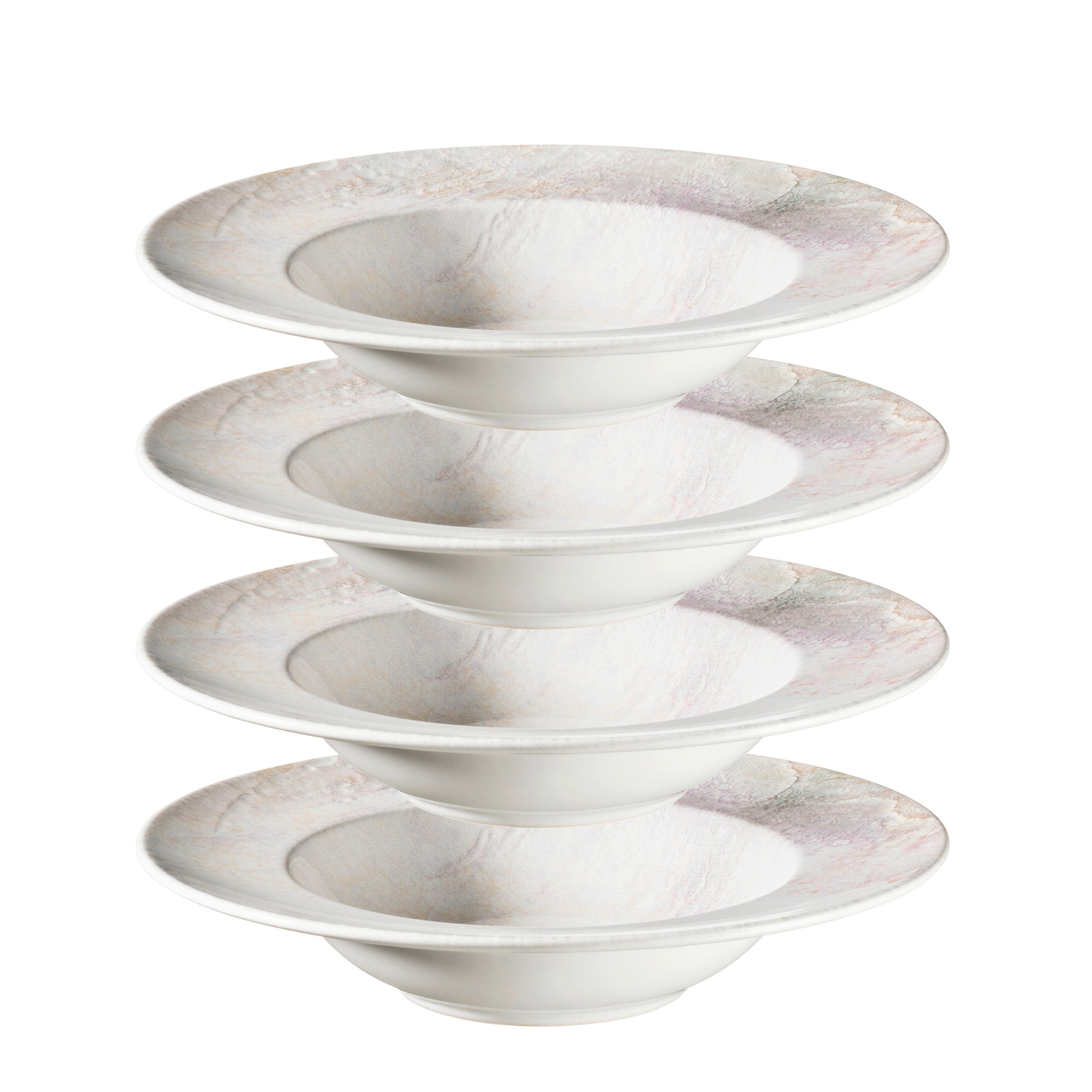 PASTATELLERSET Lila, Weiß 26,5/5,5 cm AQUARELLIA LILA 4-teilig  - Lila/Weiß, Basics, Keramik (26,5/5,5cm) - Mäser