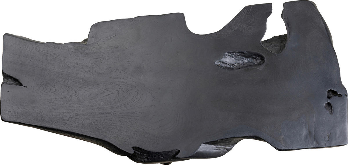 COUCHTISCH Teakholz massiv 100/40/40 cm Freiform Schwarz  - Schwarz, Design, Holz/Metall (100/40/40cm) - Kare-Design