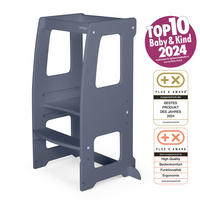 LERNTURM  - Grau, Basics, Holz (42,5/62,6/92cm) - Babybay