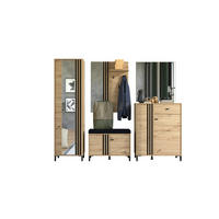 GARDEROBE 6-teilig  in 240/192,5/40 cm  - Schwarz/Eiche Artisan, Basics, Holzwerkstoff/Textil (240/192,5/40cm) - Carryhome