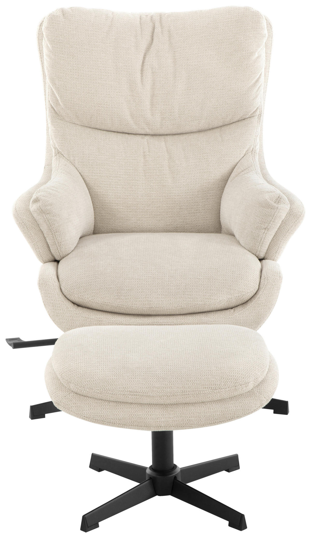 RELAXSESSELSET Leinenoptik    - Beige/Schwarz, Design, Holz/Textil (76/101/82cm) - Stylife