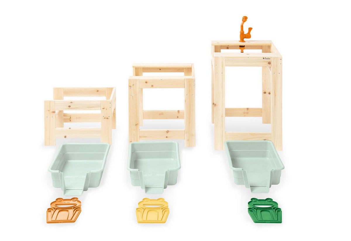 SAND- UND WASSERTISCH FROLINO  - Naturfarben, Basics, Holz (39,5/61/98cm) - Pinolino