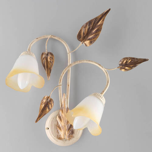 WANDLEUCHTE 40/40/48 cm   - Beige, ROMANTIK / LANDHAUS, Glas/Metall (40/40/48cm)