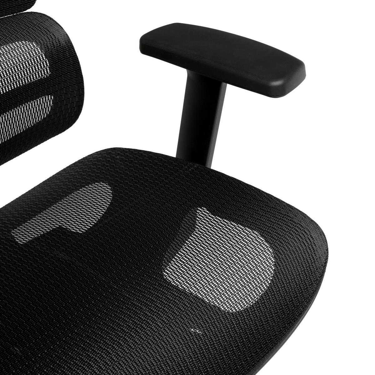 DREHSTUHL  in Netzbespannung Schwarz  - Schwarz, MODERN, Kunststoff/Textil (56/114-124/65cm) - MID.YOU