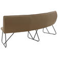 SITZBANK 201/86/64 cm Echtleder Mokka Metall  - Anthrazit/Mokka, Design, Leder/Metall (201/86/64cm) - Valnatura