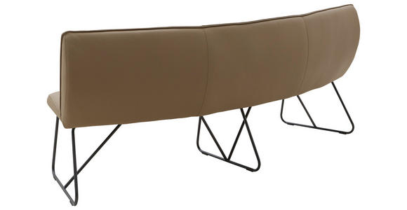 SITZBANK 212/88/81 cm Echtleder Mokka Metall - Anthrazit/Mokka, Design, Leder/Metall (212/88/81cm) - Valnatura
