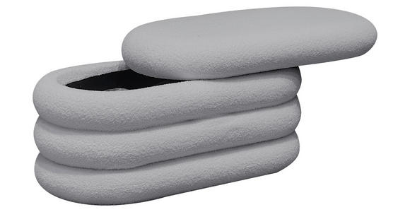 TRUHENBANK 85/42/42 cm Teddystoff Hellgrau Pappel Sperrholz - Hellgrau, Trend, Holz/Textil (85/42/42cm) - Xora