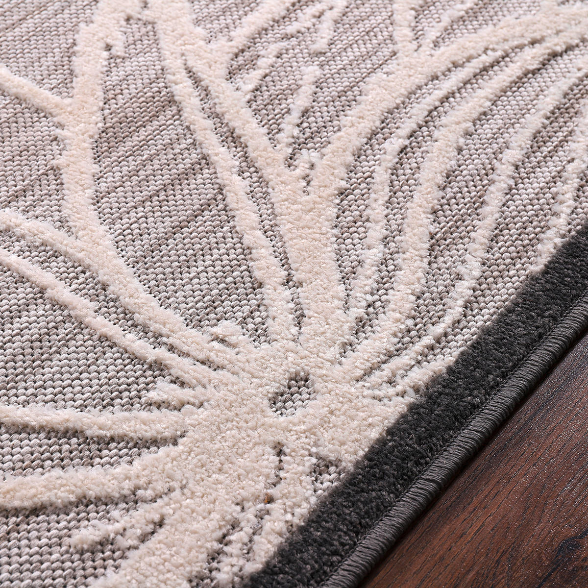 TEPIH ZA UNUTAR./VANJ. UPORAB 160/230 cm   plava, siva, bijela  Floral  - bijela/siva, Lifestyle, tekstil/plastika (160/230cm)