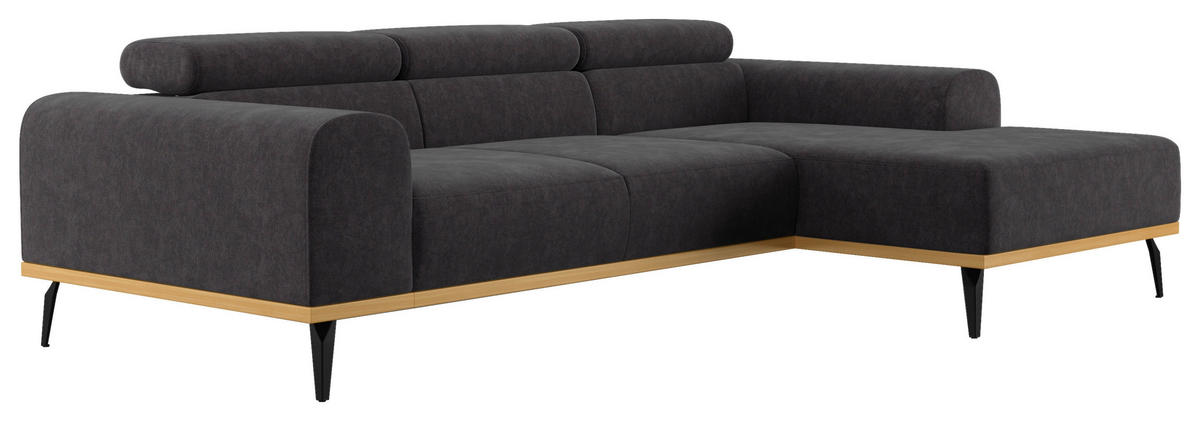 Freisteller von Cotta ECKSOFA Schwarz Mikrofaser.