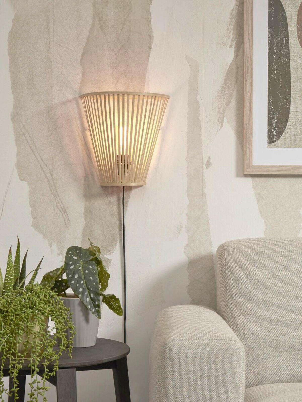 VÄGGLAMPA GOOD&MOJO 15/30/30 cm   - naturfärgad, Trend, trä (15/30/30cm) - Good & Mojo