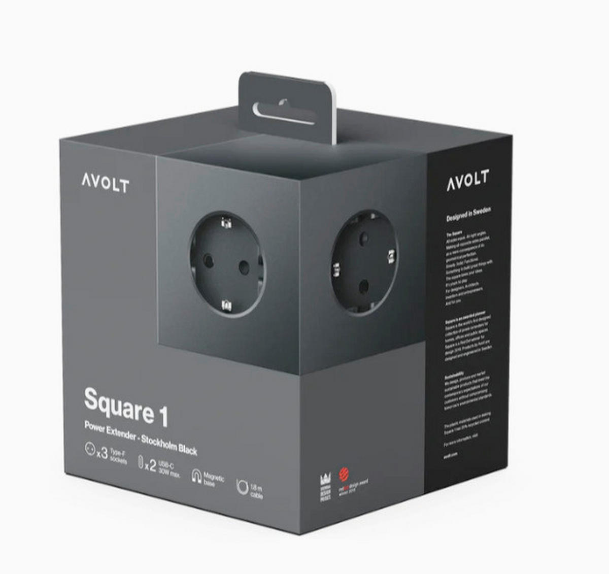 STECKDOSENWÜRFEL - Schwarz, Basics, Kunststoff (7,6/7,6/7,6cm) - AVOLT