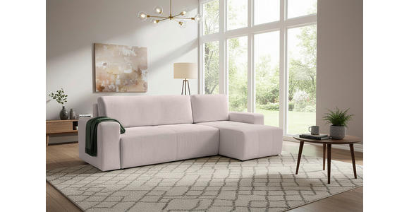 ECKSCHLAFSOFA  mit Cord Hellbraun  - Hellbraun/Schwarz, KONVENTIONELL, Textil (248/146cm) - Xora