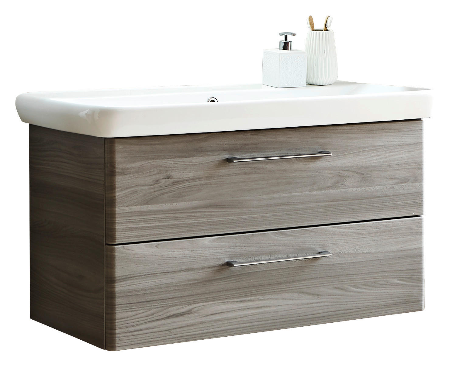 WASCHTISCHKOMBI 96 cm  - Chromfarben/Weiß, KONVENTIONELL, Keramik/Holzwerkstoff (96cm) - Sadena