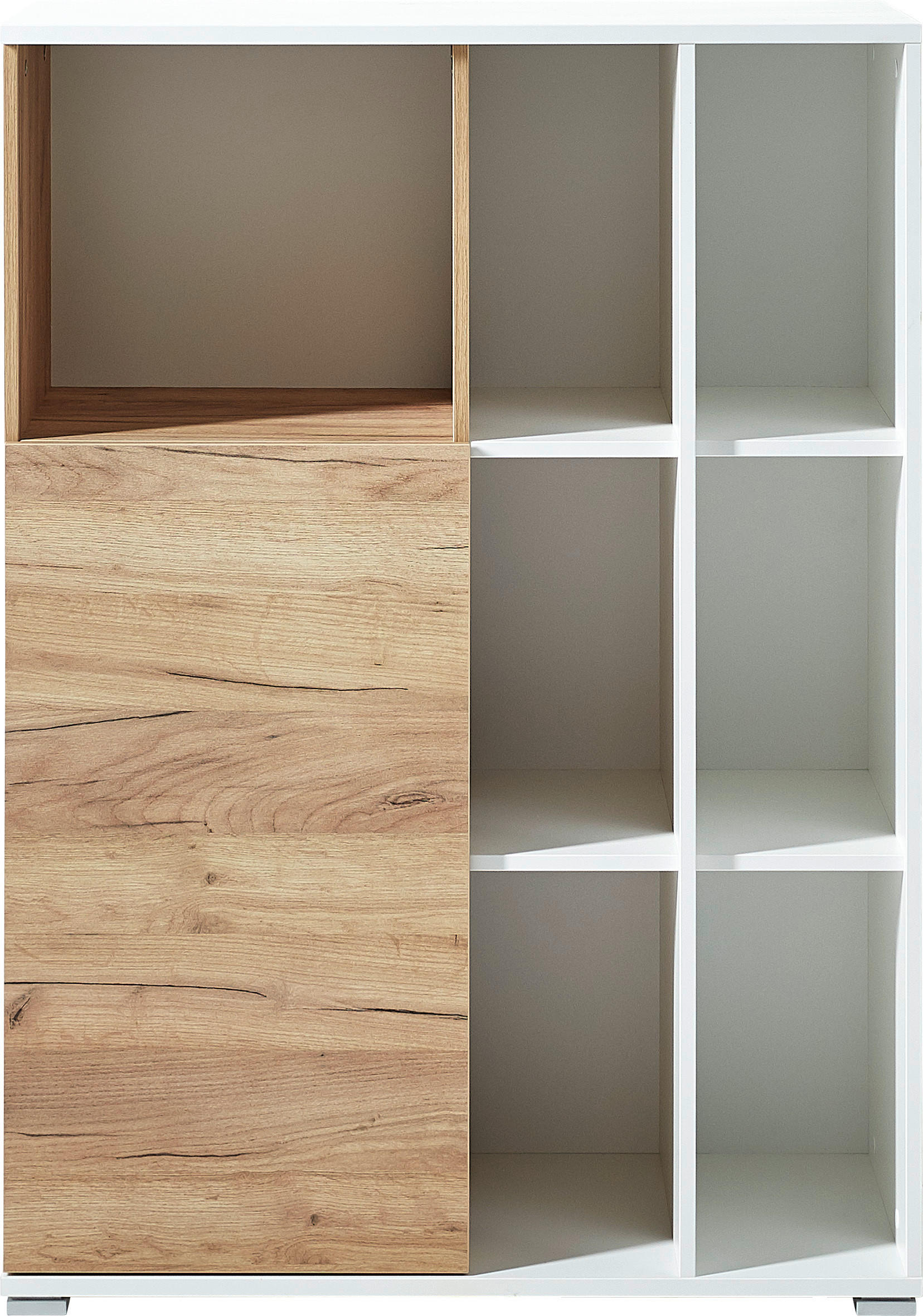AKTENSCHRANK Weiß, Eichefarben  - Eichefarben/Weiß, Design, Holzwerkstoff (85/120/40cm) - Germania