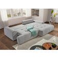 Ecksofa mit Funktion Greige Flachgewebe Zierkissen, Rückenkissen, Bettkasten, Schlaffunktion, Rücken echt, Liegefläche im Originalstoff  - Greige/Schwarz, KONVENTIONELL, Kunststoff/Textil (277/190cm) - Carryhome