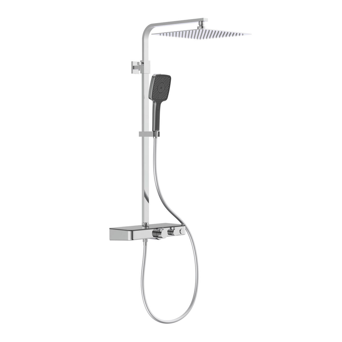 ÜBERKOPFBRAUSESET  - Chromfarben/Anthrazit, Design, Glas/Metall (35/120/57,7cm) - Schütte