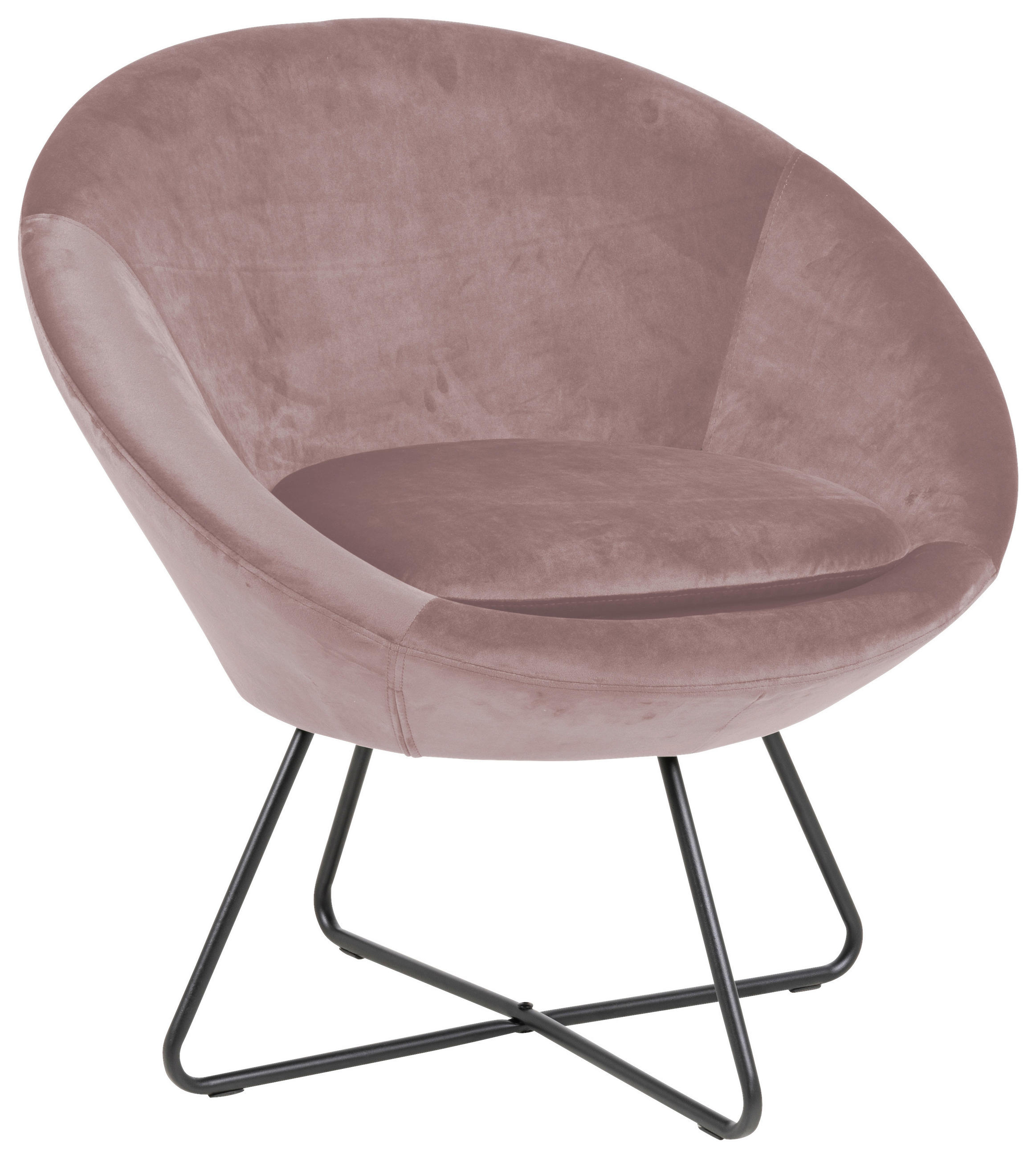 FOTELJA 82,0/79,0/72,5 cm , ružičasta  - ružičasta/crna, Trendi, tekstil/metal (82,0/79,0/72,5cm) - Carryhome
