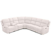 ECKSOFA  Weiß Leinenoptik  - Schwarz/Weiß, KONVENTIONELL, Holz/Kunststoff (240/102/265cm) - Livetastic
