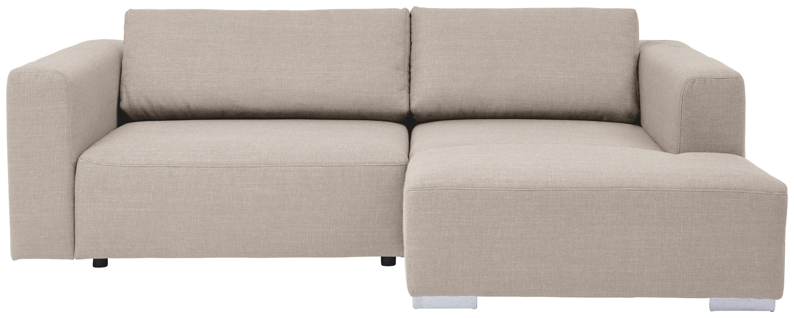 ECKSOFA Heaven Beige Flachgewebe  - Chromfarben/Beige, KONVENTIONELL, Textil/Metall (242/162cm) - Tom Tailor