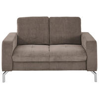 2-SITZER-SOFA  in Feincord Taupe  - Taupe/Chromfarben, Design, Textil/Metall (142/87/105cm) - Beldomo Style