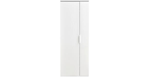 GARDEROBENSCHRANK Galaverna  in 70/188/35 cm  - Alufarben/Weiß, Design, Holzwerkstoff/Metall (70/188/35cm) - Carryhome