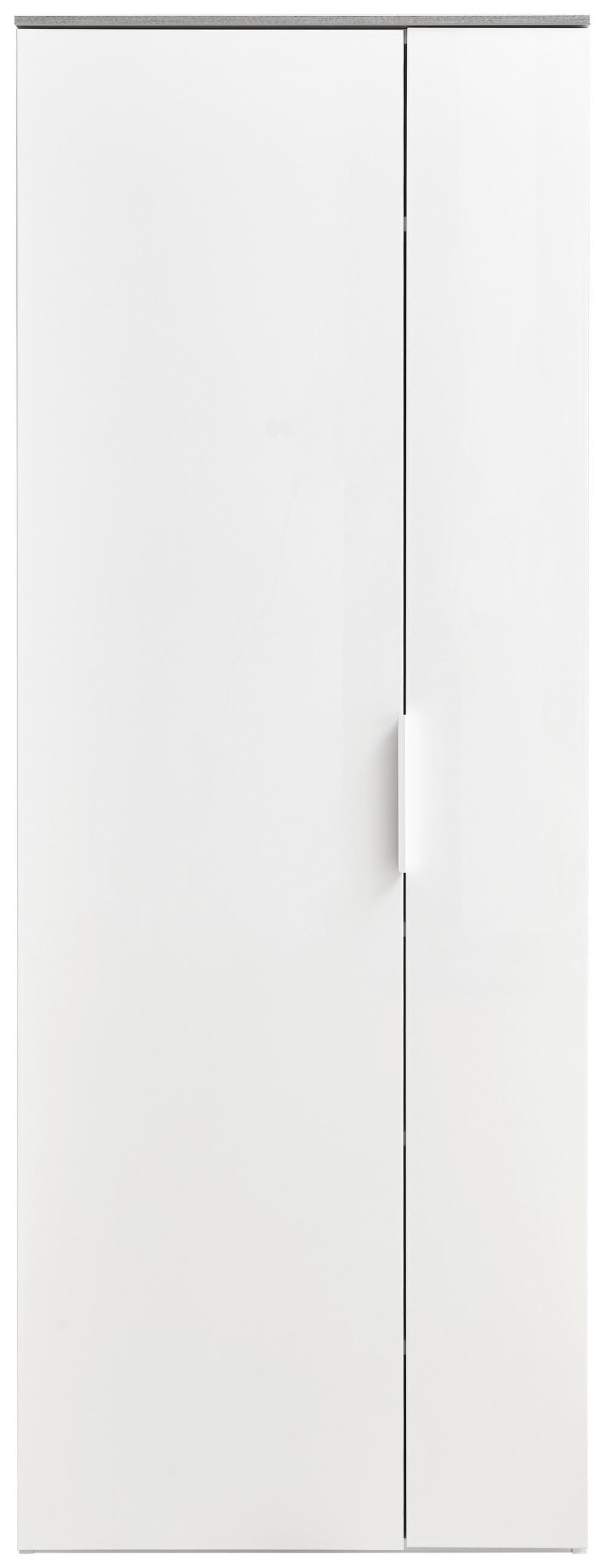 GARDEROBENSCHRANK Galaverna  in 70/188/35 cm  - Alufarben/Weiß, Design, Holzwerkstoff/Metall (70/188/35cm) - Carryhome