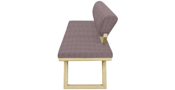 SITZBANK Webstoff Asteiche massiv Eichefarben, Aubergine - Eichefarben/Aubergine, Natur, Holz/Textil (170/81/56cm) - Linea Natura