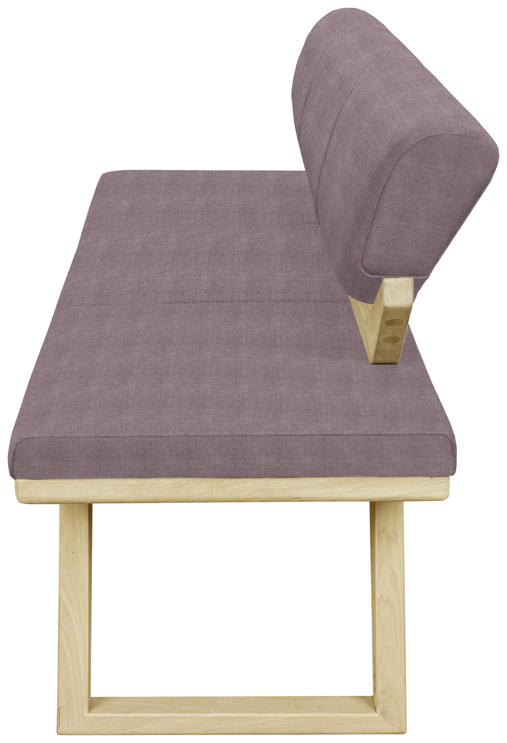 SITZBANK 190/81/56 cm Webstoff Aubergine Holz - Eichefarben/Aubergine, Natur, Holz/Textil (190/81/56cm) - Linea Natura