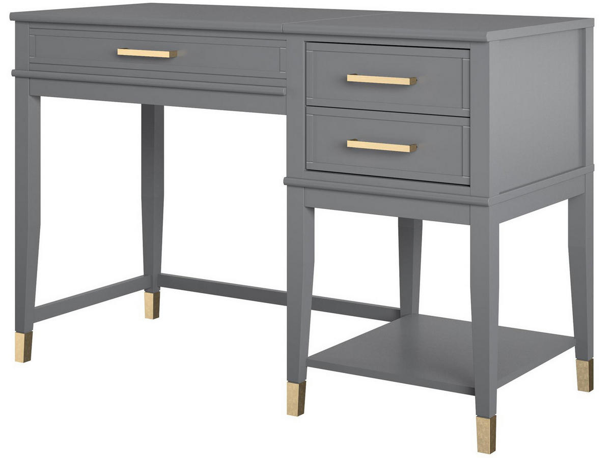SCHREIBTISCH 116/77/50 cm  in Graphitfarben  - Goldfarben/Graphitfarben, Design, Holzwerkstoff/Metall (116/77/50cm) - MID.YOU