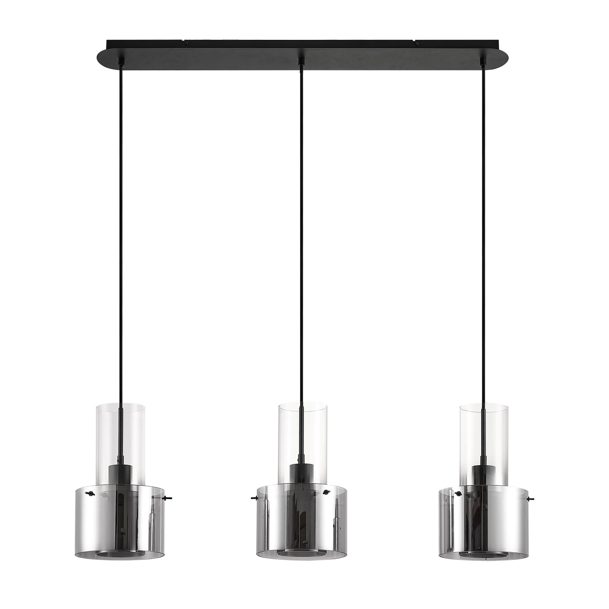 HÄNGELEUCHTE 97/18/150 cm  - Dunkelgrau, Design, Glas/Metall (97/18/150cm) - Dieter Knoll