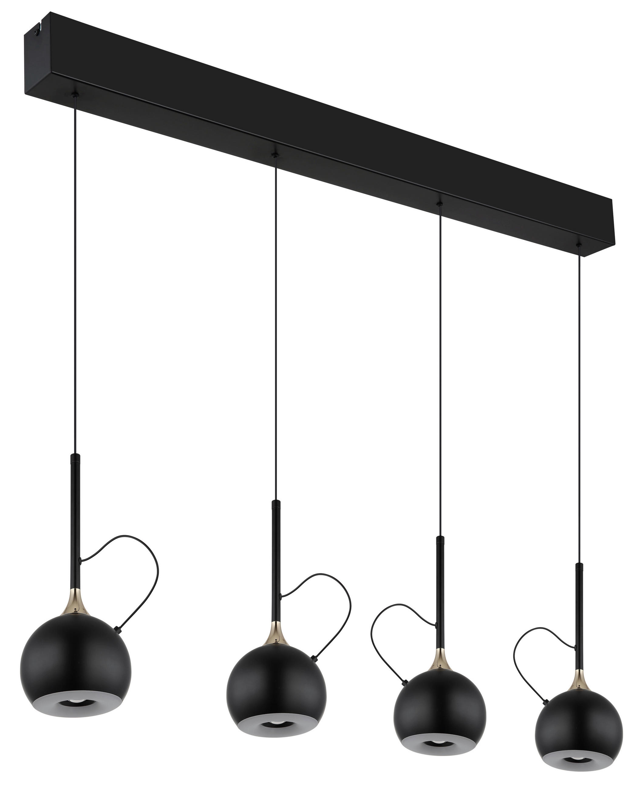 LED-HÄNGELEUCHTE 93/12/150 cm  - Goldfarben/Schwarzchrom, Design, Kunststoff/Metall (93/12/150cm) - Globo