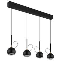 LED-HÄNGELEUCHTE 93/12/150 cm  - Goldfarben/Schwarzchrom, Design, Kunststoff/Metall (93/12/150cm) - Globo