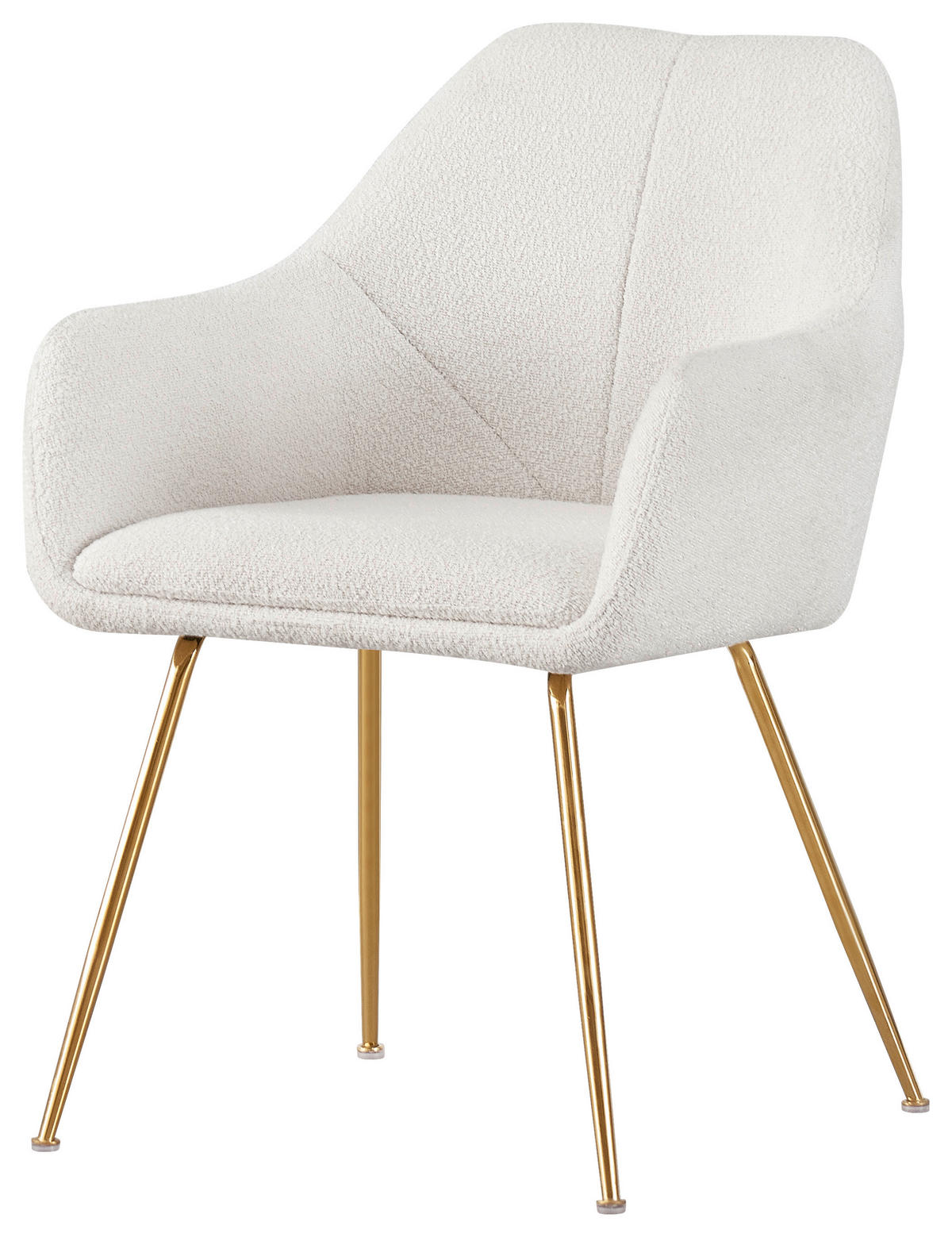 ARMLEHNSTUHL  in Eisen Bouclé  - Goldfarben/Creme, MODERN, Textil/Metall (58/82/60cm) - MID.YOU