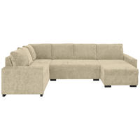 WOHNLANDSCHAFT Beige Chenille  - Beige/Schwarz, KONVENTIONELL, Kunststoff/Textil (183/311/140cm) - Ti'me