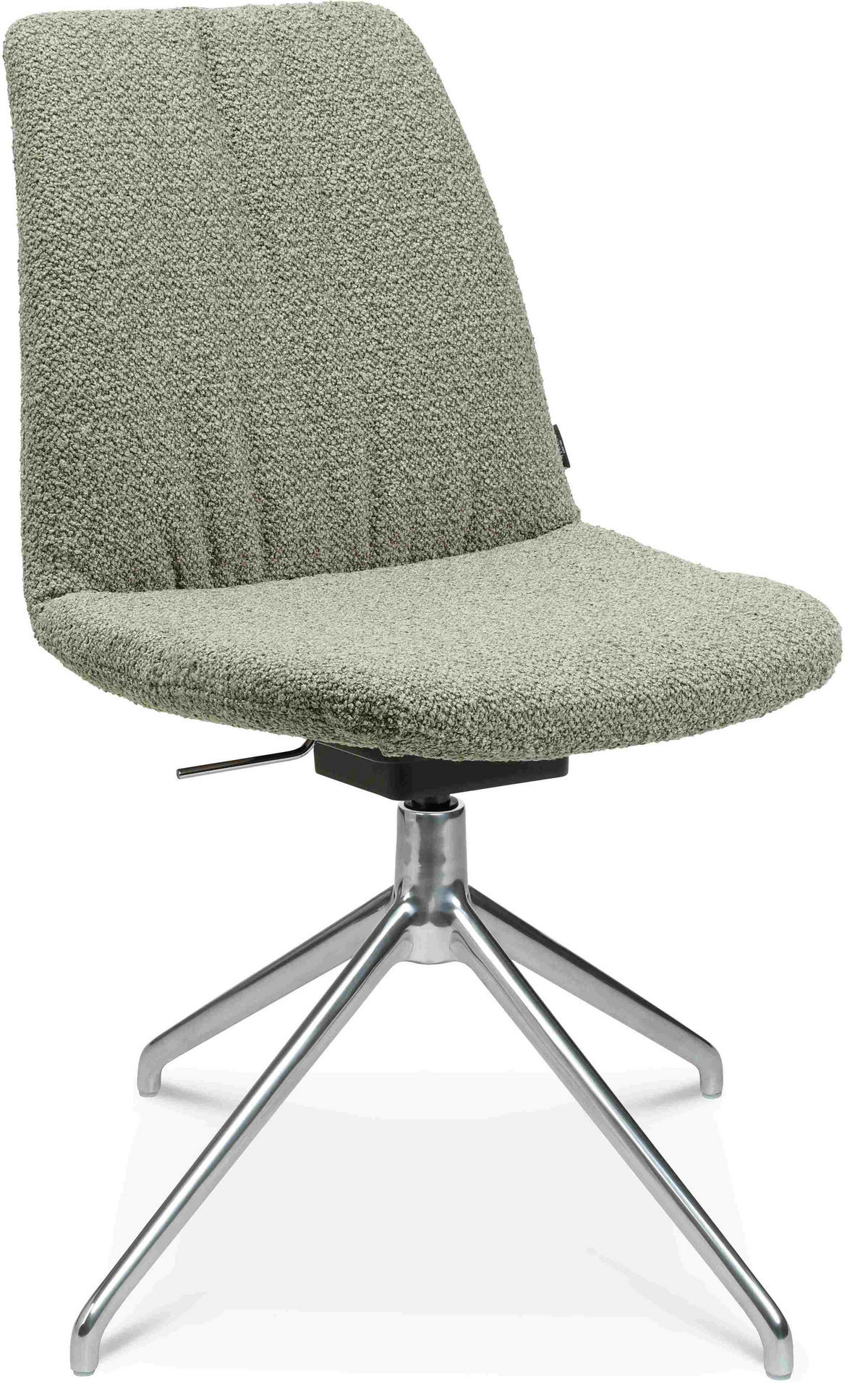 STUHL  in Aluminium Flachgewebe  - Alufarben/Graugrün, Design, Textil/Metall (46/81,5-84,5/55cm) - Johann Jakob
