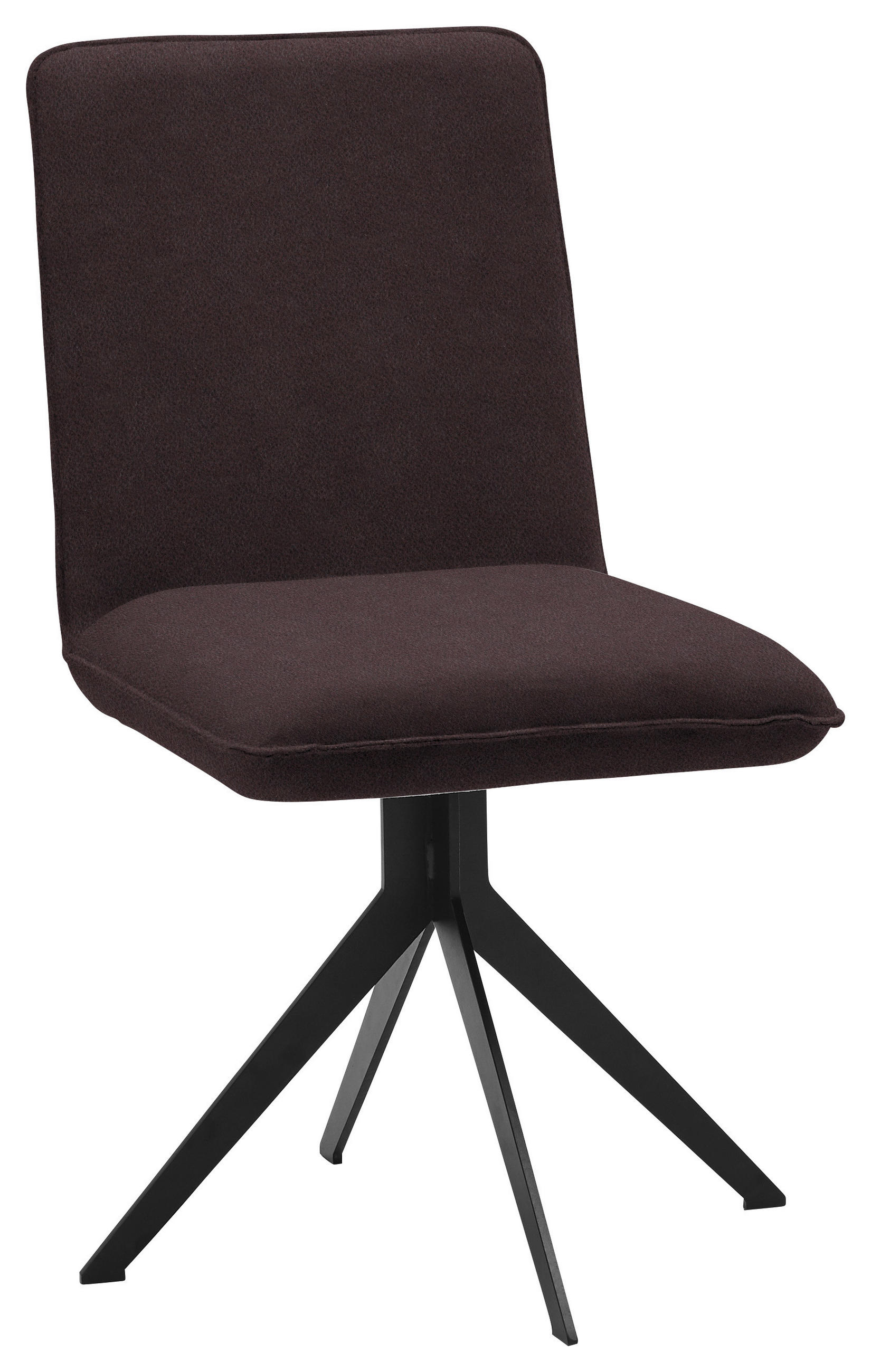 STUHL Lederlook Schwarz, Dunkelbraun  - Dunkelbraun/Schwarz, Design, Textil/Metall (46,5/87/64cm) - Voleo