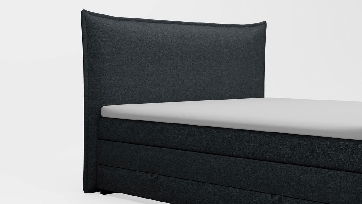 BOXSPRINGBETT 160/200 cm  in Grau  - Schwarz/Grau, MODERN, Textil (160/200cm) - MID.YOU