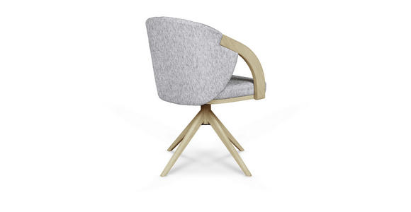 ARMLEHNSTUHL  Sitzfläche 360° drehbar Webstoff  Grau, Eichefarben  - Eichefarben/Grau, KONVENTIONELL, Holz/Textil (59/85/57cm) - Linea Natura