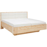 BETT 180/200 cm  in Weiß, Zirbelkieferfarben  - Zirbelkieferfarben/Weiß, Natur, Leder/Holz (180/200cm) - Valnatura