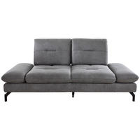 2-SITZER-SOFA in Mikrofaser Grau  - Schwarz/Grau, Konventionell, Textil/Metall (206/90/105cm) - MID.YOU