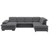 WOHNLANDSCHAFT in Webstoff Dunkelgrau  - Dunkelgrau/Schwarz, Design, Textil/Metall (174/337/210cm) - Beldomo Style