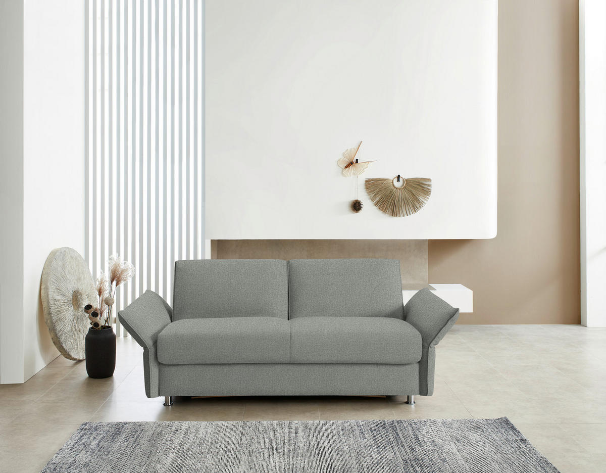 SCHLAFSOFA  in Flachgewebe Grau  - Chromfarben/Grau, Design, Textil/Metall (194-234/85/100cm) - Bali