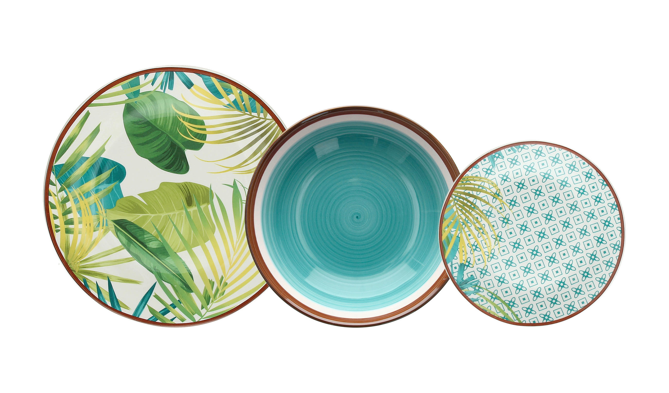 JEDILNI SERVIS 18/1  MADISON JUNGLE  - večbarvno, Basics, keramika (34/22/27,5cm) - Tognana