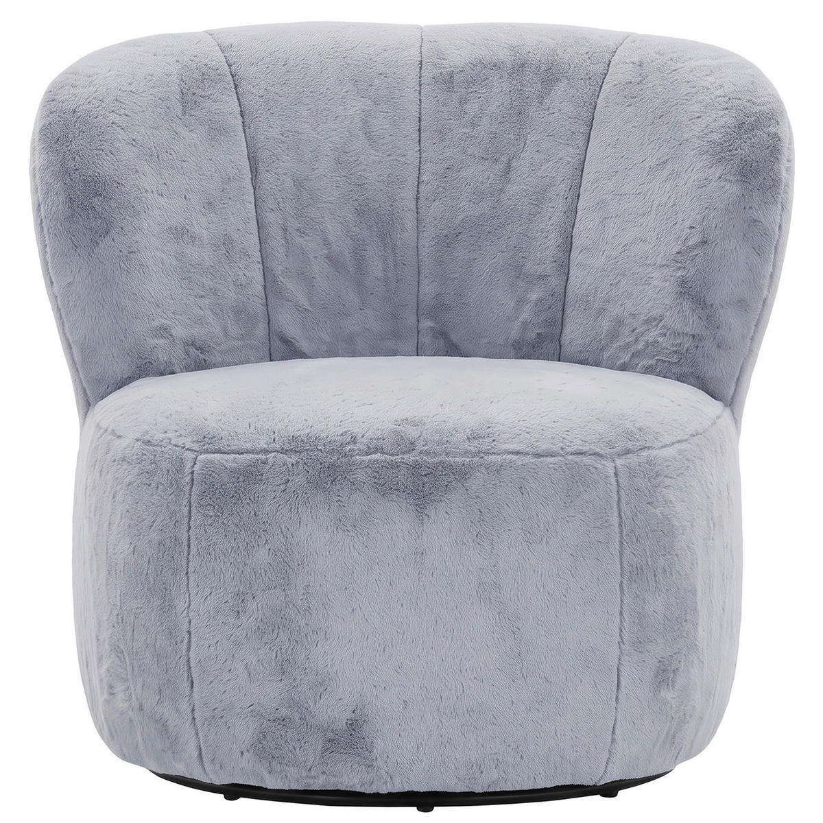 SESSEL in Plüsch Hellgrau  - Hellgrau/Schwarz, MODERN, Textil/Metall (82/78/81cm) - Carryhome