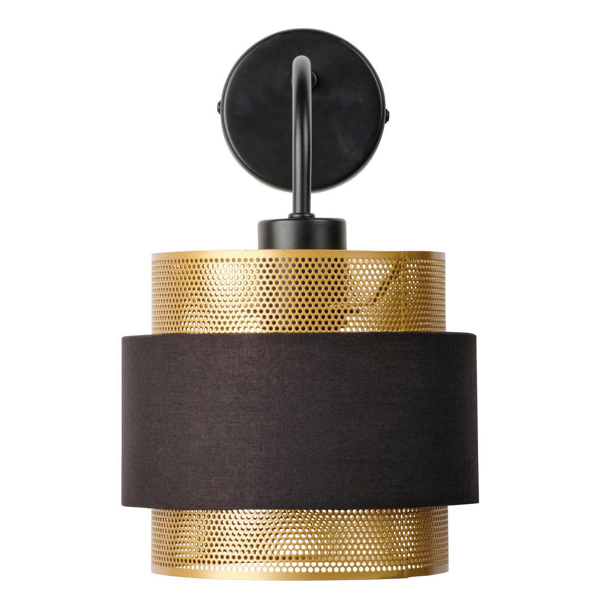 WANDLEUCHTE 18/23,5/30 cm   - Goldfarben/Schwarz, KONVENTIONELL, Textil/Metall (18/23,5/30cm) - Osram