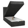 BOXBETT 70/200 cm,  in Anthrazit, Matratze, gepolstertes Kopfteil, Bettkasten, Topper, H3 = fest  - Anthrazit/Schwarz, Design, Holzwerkstoff/Kunststoff (70/200cm) - Esposa