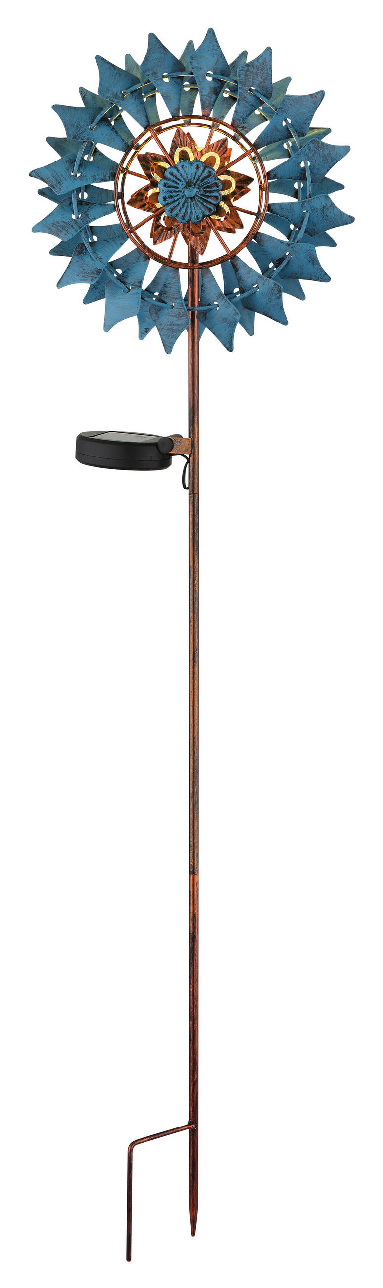 SOLARLEUCHTE  - Blau/Klar, Design, Glas/Metall (22,5/11,5/92cm) - Globo