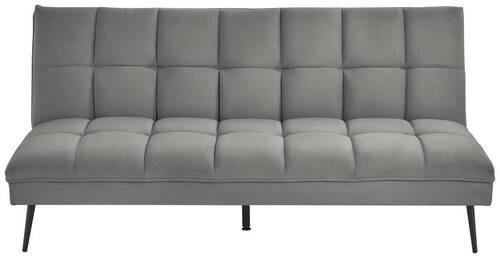 SCHLAFSOFA in Samt Hellgrau  - Hellgrau/Schwarz, MODERN, Textil/Metall (178/84/98cm) - MID.YOU