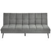 SCHLAFSOFA in Samt Hellgrau  - Hellgrau/Schwarz, MODERN, Textil/Metall (178/84/98cm) - MID.YOU