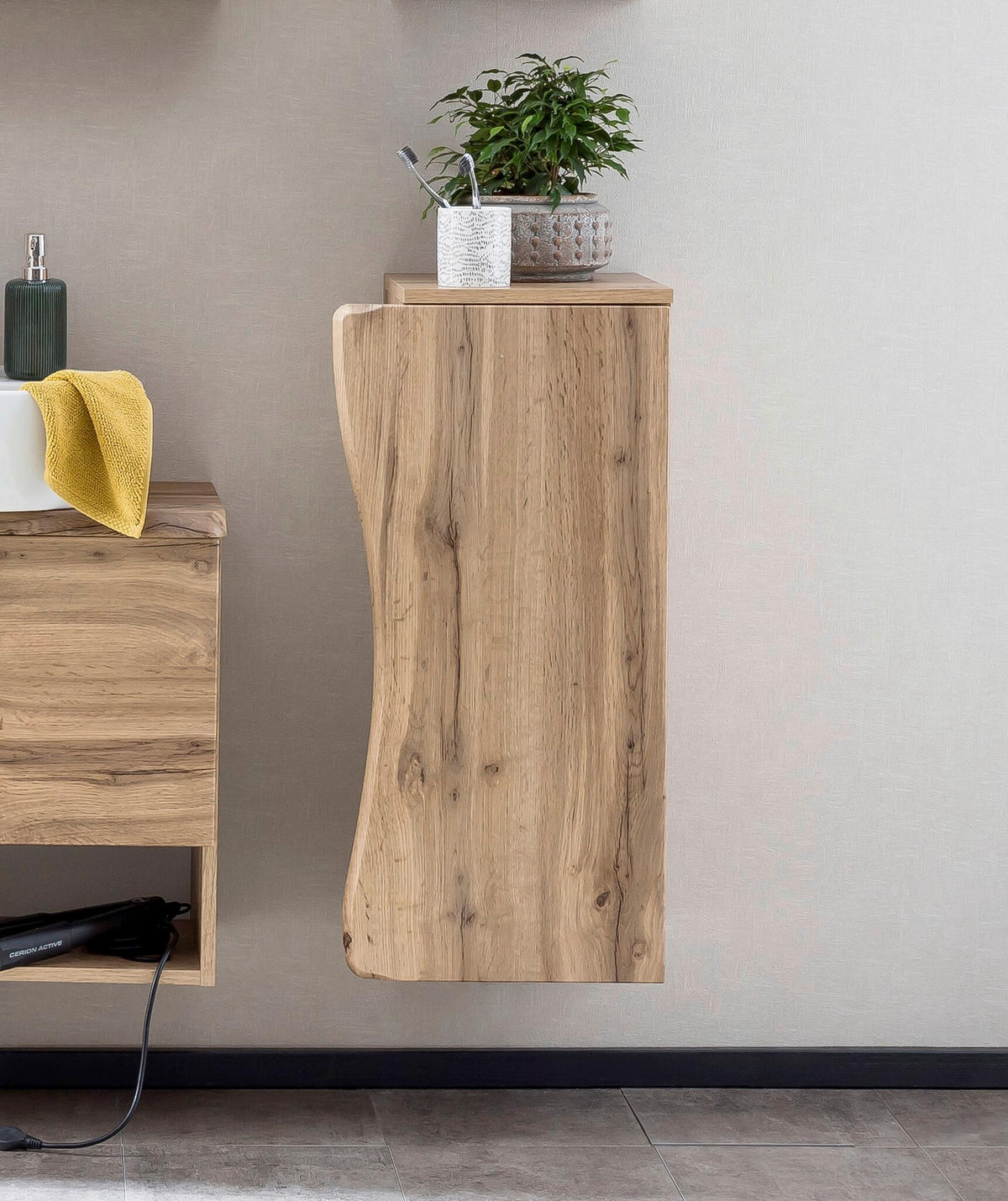 UNTERSCHRANK 30/79/35 cm   - Eiche Wotan/Silberfarben, Natur, Holzwerkstoff/Kunststoff (30/79/35cm) - Xora